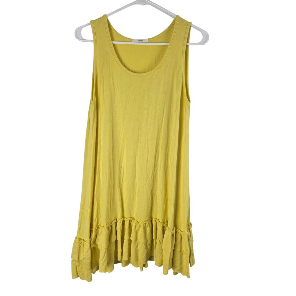 Easel Tunic Tank Top M Womens Yellow Sleeveless Flowy Pullover Coquette